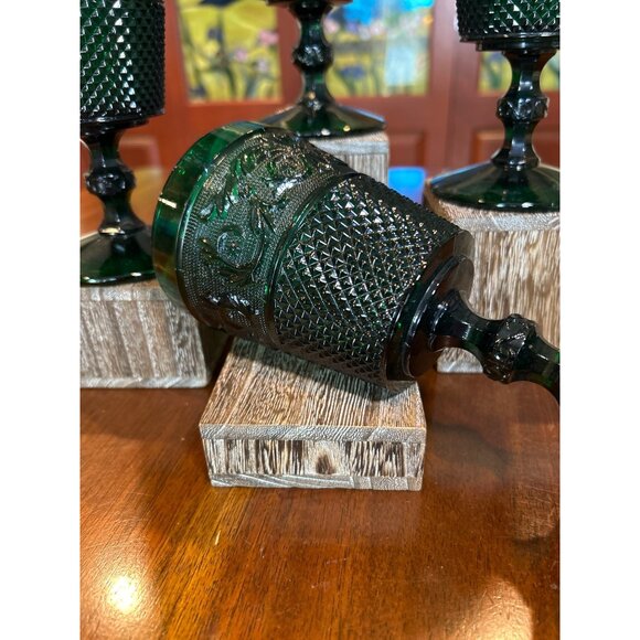 Johnson Brothers Green Glass Water Goblets. - Picture 6 of 8